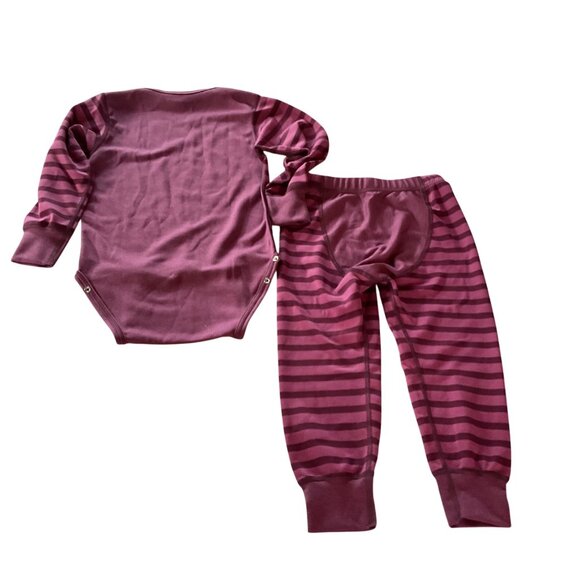 NWT Patagonia Baby Capilene 3 Midweight Baselayer 2 pc set 3T Striped Purple new - Picture 6 of 8